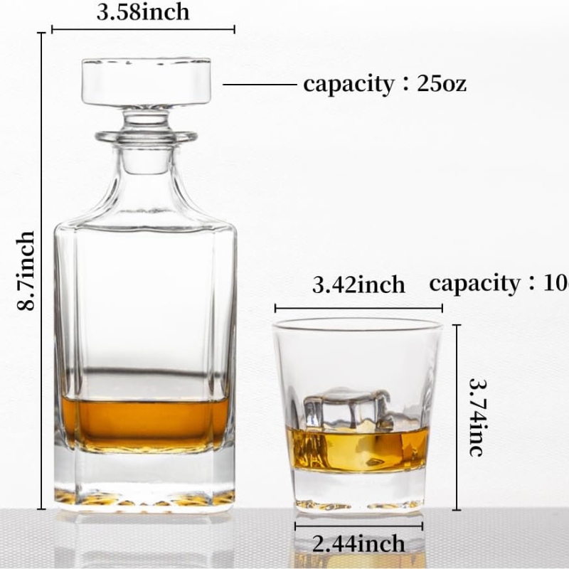 Geometric Whiskey Decanter Set For Stylish Whiskey Gift-Wine and Whiskey Decanter