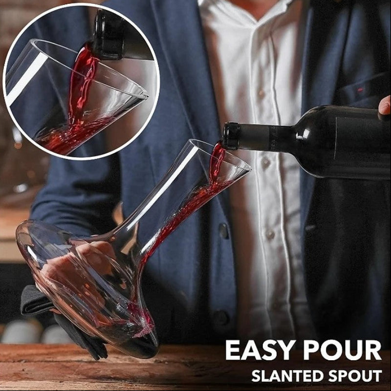 Glass Wine Decanter With Aerator For Enhanced Flavor-Wine and Whiskey Decanter