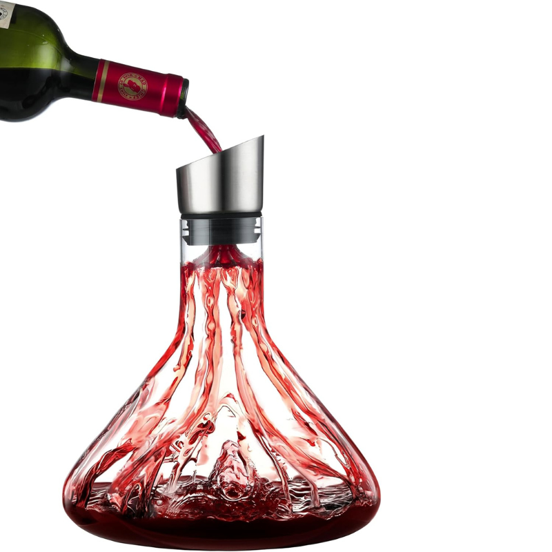 Glass Wine Decanter With Aerator And Waterfall Pourer