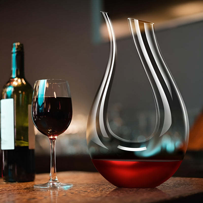 Glass Wine Decanter With Aerating Design And Slanted Spout-Wine and Whiskey Decanter