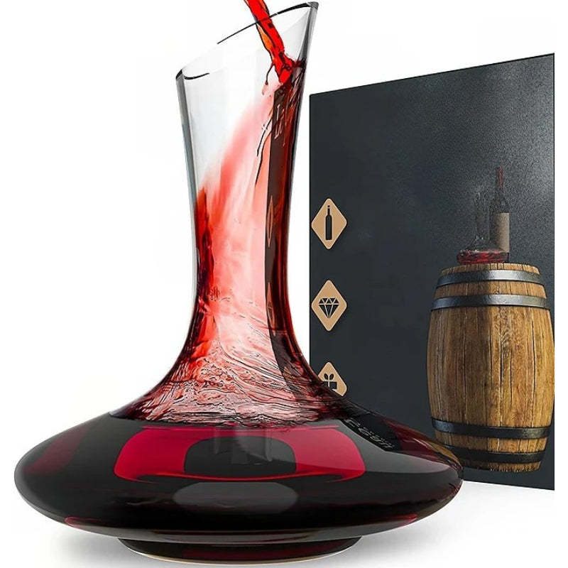 Glass Wine Decanter With Aerator For Enhanced Flavor-Wine and Whiskey Decanter