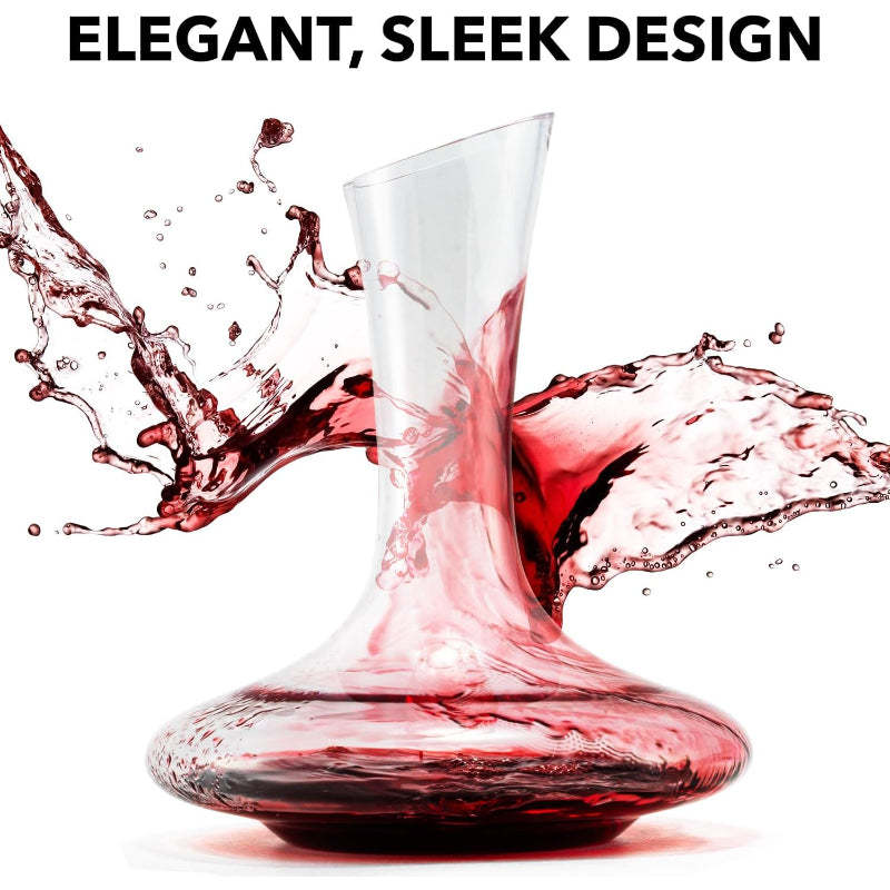 Glass Wine Decanter With Aerator For Enhanced Flavor-Wine and Whiskey Decanter