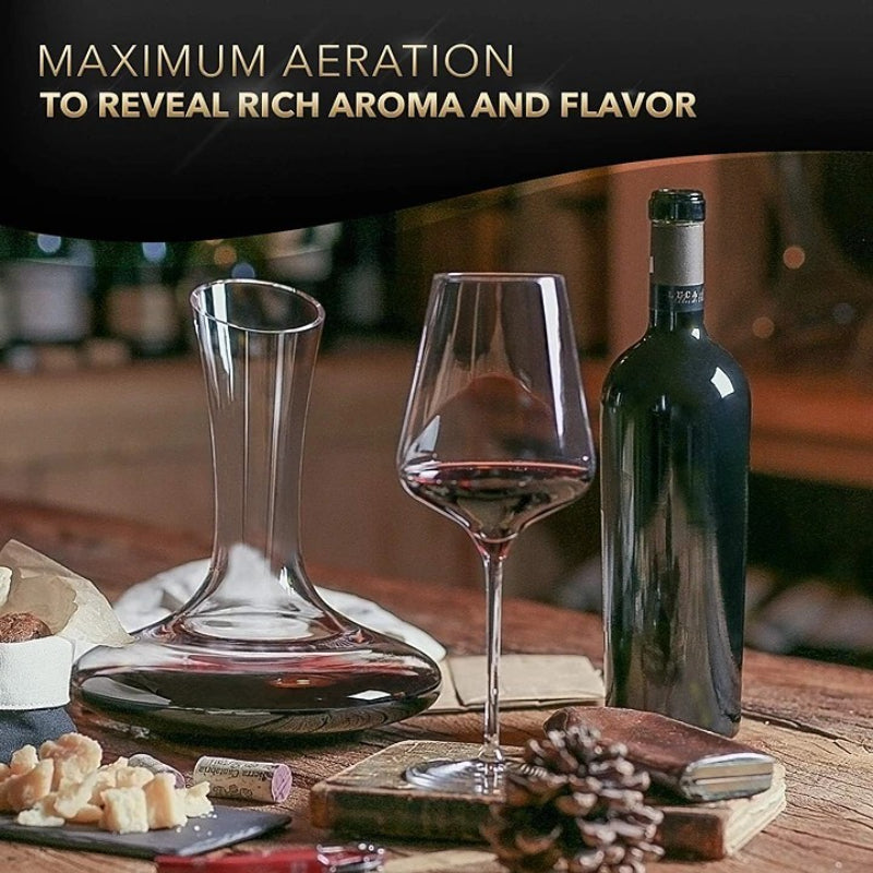 Glass Wine Decanter With Aerator For Enhanced Flavor