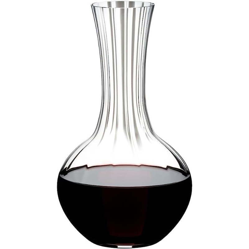 Glass Wine Decanter With Optical Blown Design-Wine and Whiskey Decanter