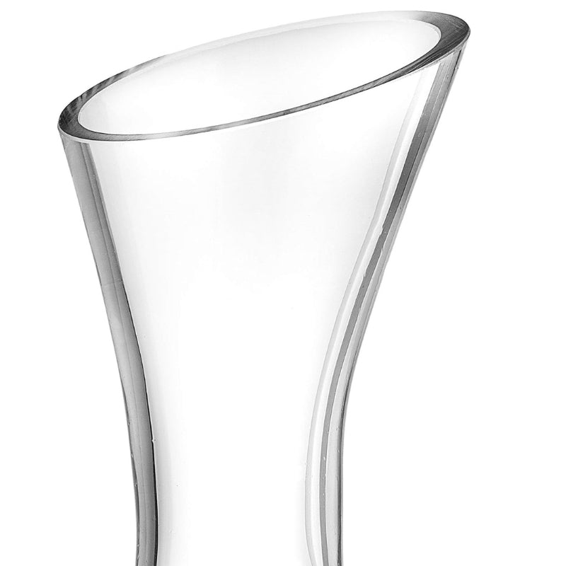 Glass Wine Decanter With Wide Base And Slanted Spout-Wine and Whiskey Decanter