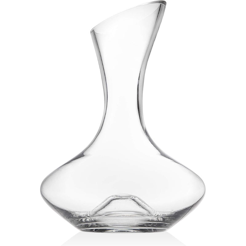 Glass Wine Decanter With Wide Base And Slanted Spout-Wine and Whiskey Decanter