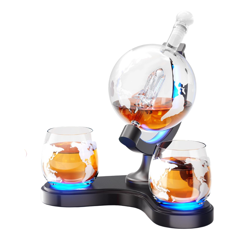 Globe Whiskey Decanter Set Inspired Glasses Barware