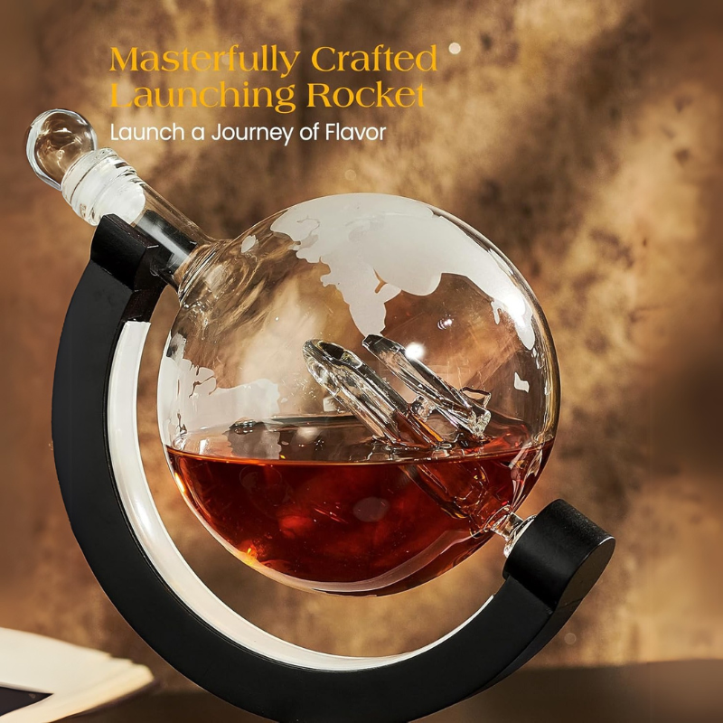 Globe Whiskey Decanter Set Inspired Glasses Barware