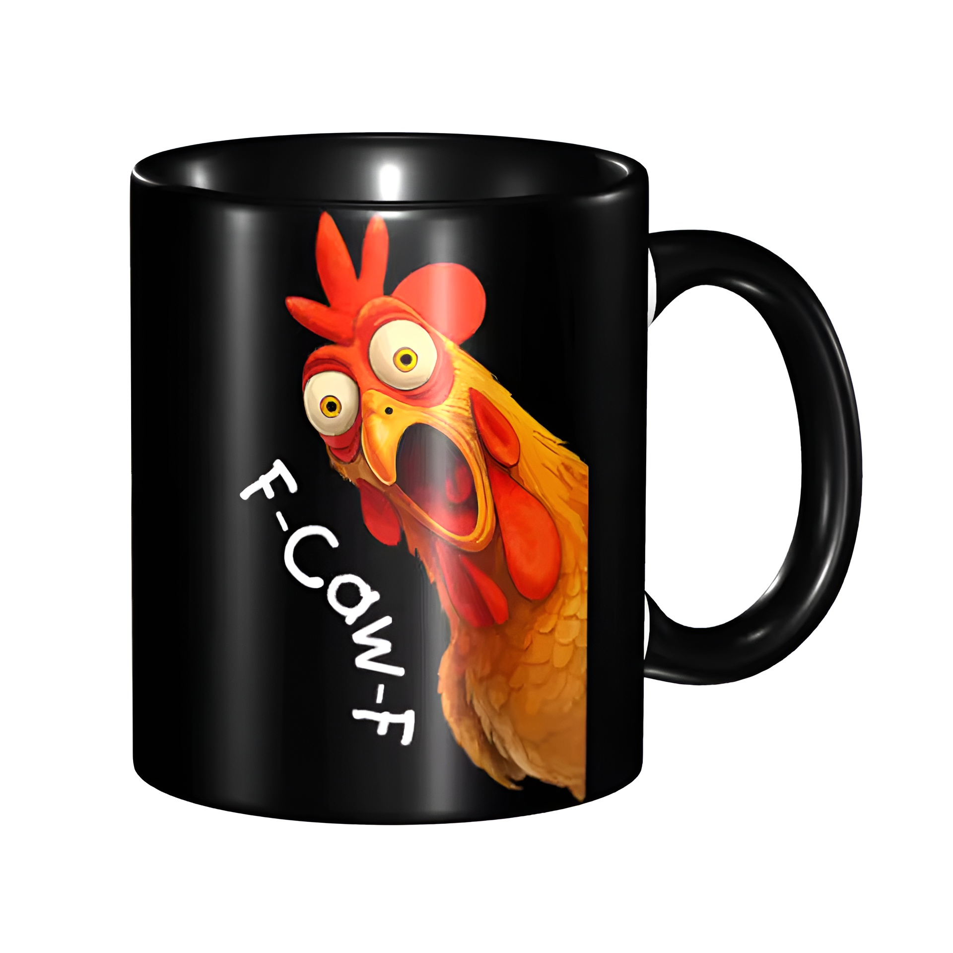 Graphic Chicken Themed Ceramic Coffee Mug