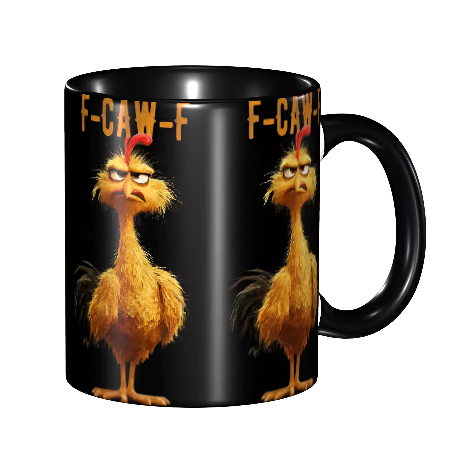 Graphic Chicken Themed Ceramic Coffee Mug