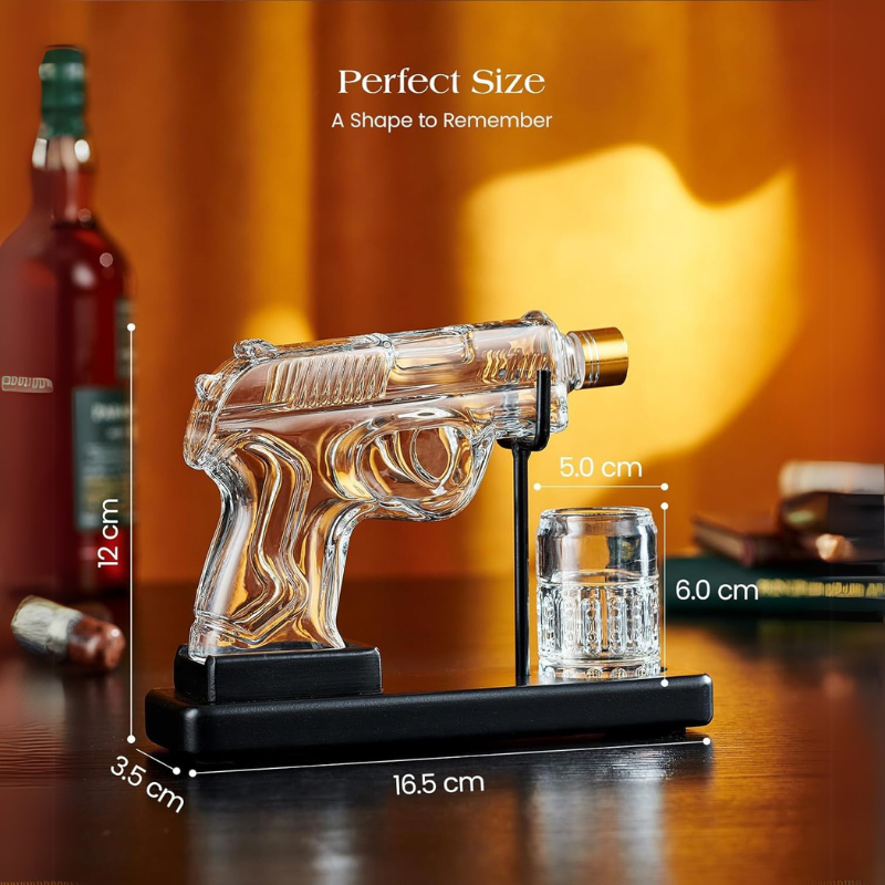 Gun Whiskey Decanter Set Uniquely Designed Decanter Barware Gift-Wine and Whiskey Decanter