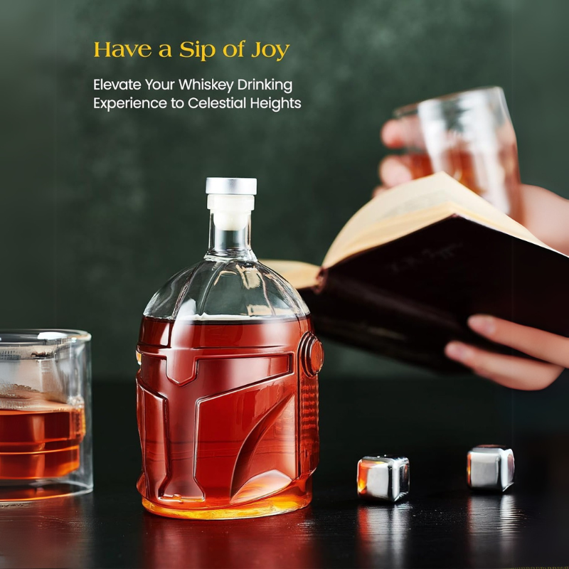 Helmet Whiskey Decanter Set  Inspired Glasses Barware