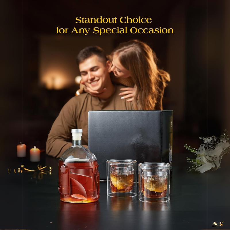 Helmet Whiskey Decanter Set  Inspired Glasses Barware