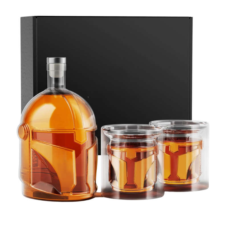 Helmet Whiskey Decanter Set  Inspired Glasses Barware