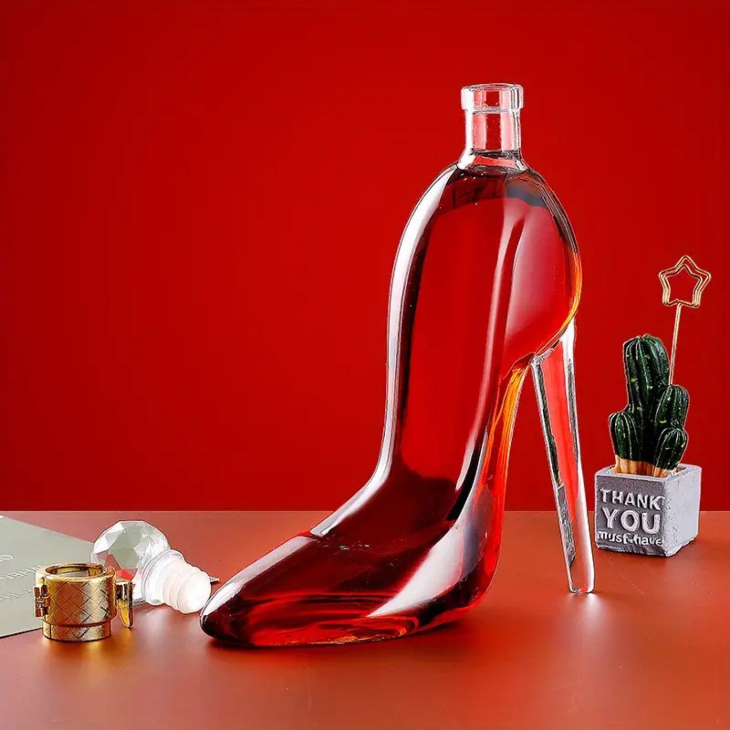 High Heel Shoe Shaped Wine And Whiskey Decanter