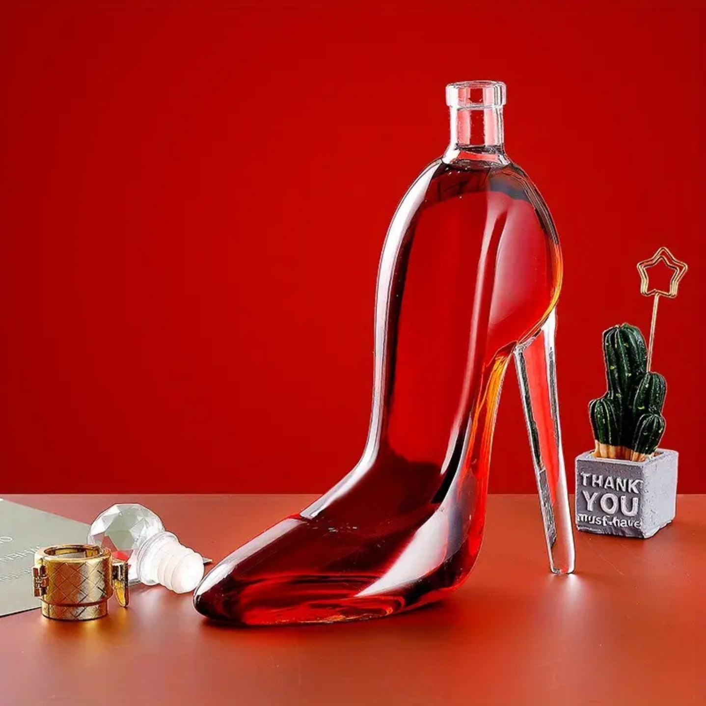 High Heel Shoe Shaped Wine And Whiskey Decanter