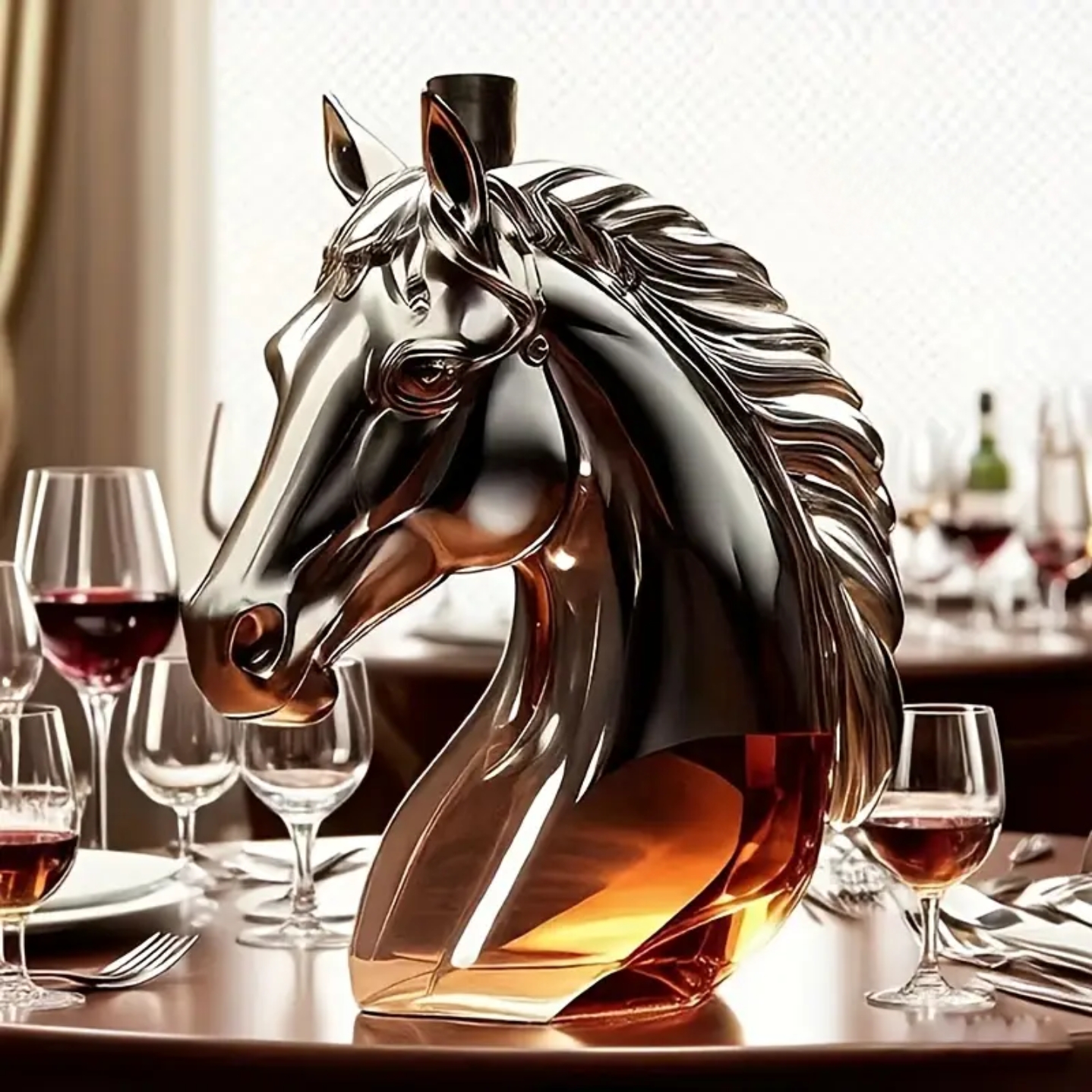 Horse Shapped Glass Whiskey And Wine Decanter
