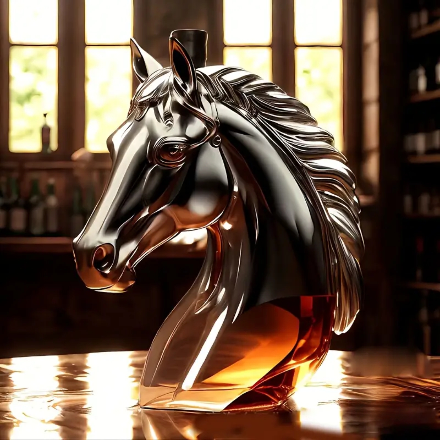 Horse Shapped Glass Whiskey And Wine Decanter