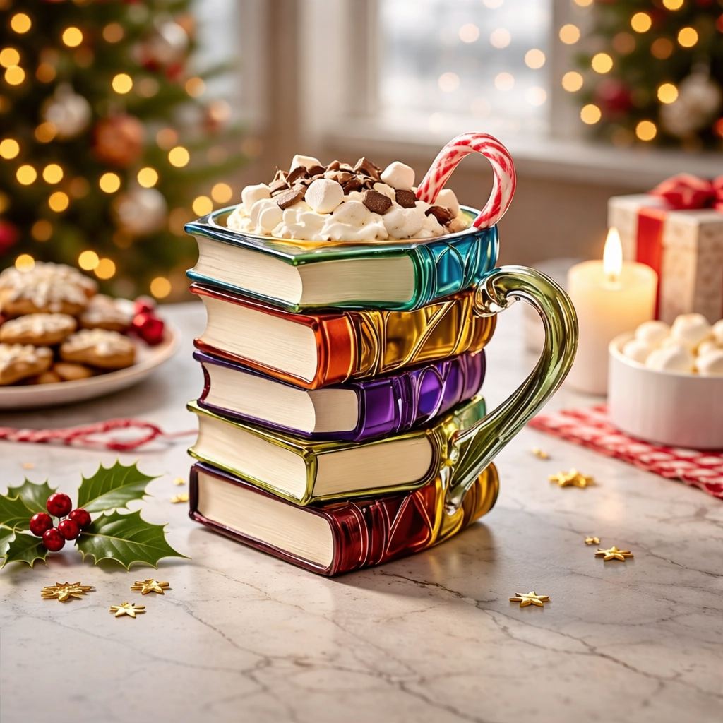 3D Pattern Book Mug For Holiday Christmas Gift And Family Gatherings