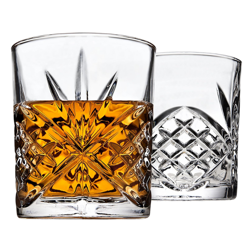 Elegant Irish Leaf Design Glass With Whiskey Decanter Set-Wine and Whiskey Decanter