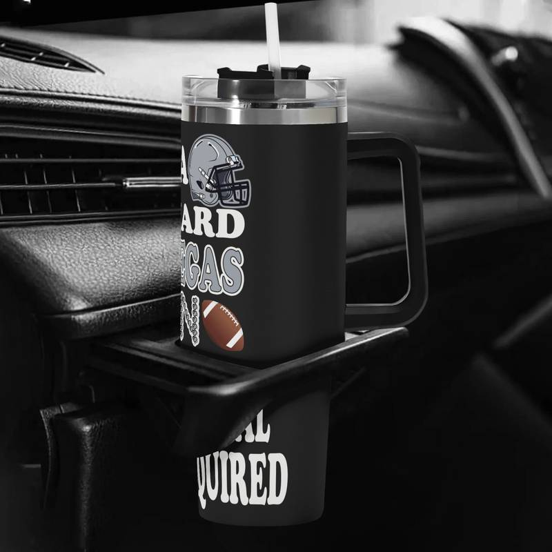 Las Vegas Raiders Football Fan Themed Tumbler With Straw