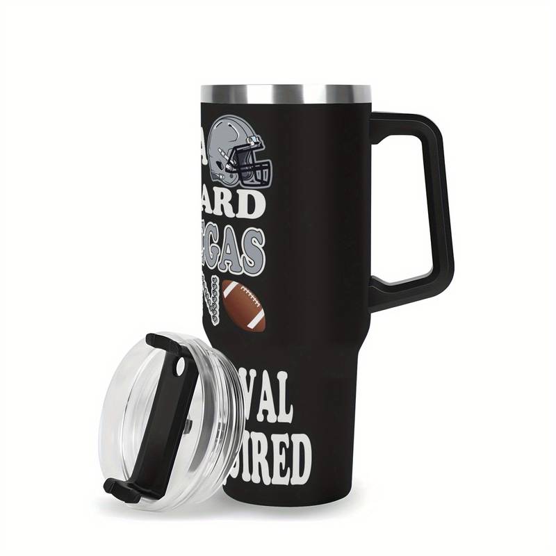 Las Vegas Raiders Football Fan Themed Tumbler With Straw