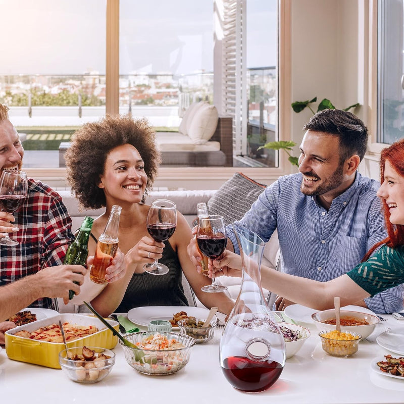 Lead Free Crystal Wine Decanter With Aerator-Wine and Whiskey Decanter