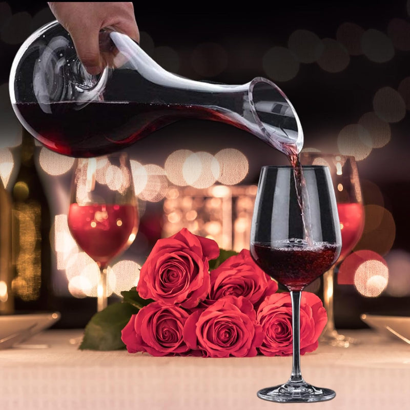 Lead Free Crystal Wine Decanter With Aerator-Wine and Whiskey Decanter