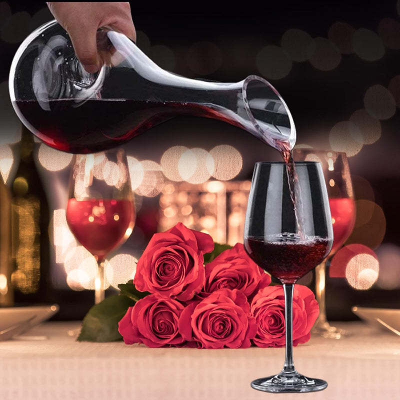 Lead Free Crystal Wine Decanter With Aerator-Wine and Whiskey Decanter