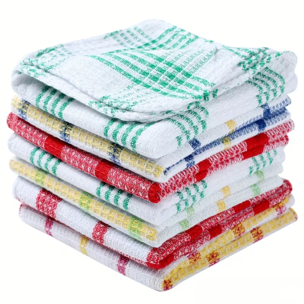Set Of 12 Waffle Weave Space Theme Dish Cloths