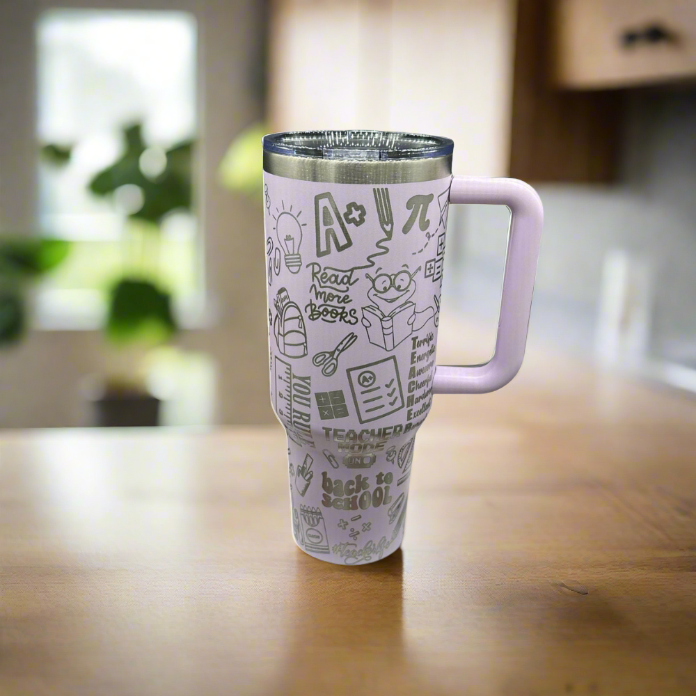 40oz Classroom Themed Tumbler-Wine and Whiskey Decanter