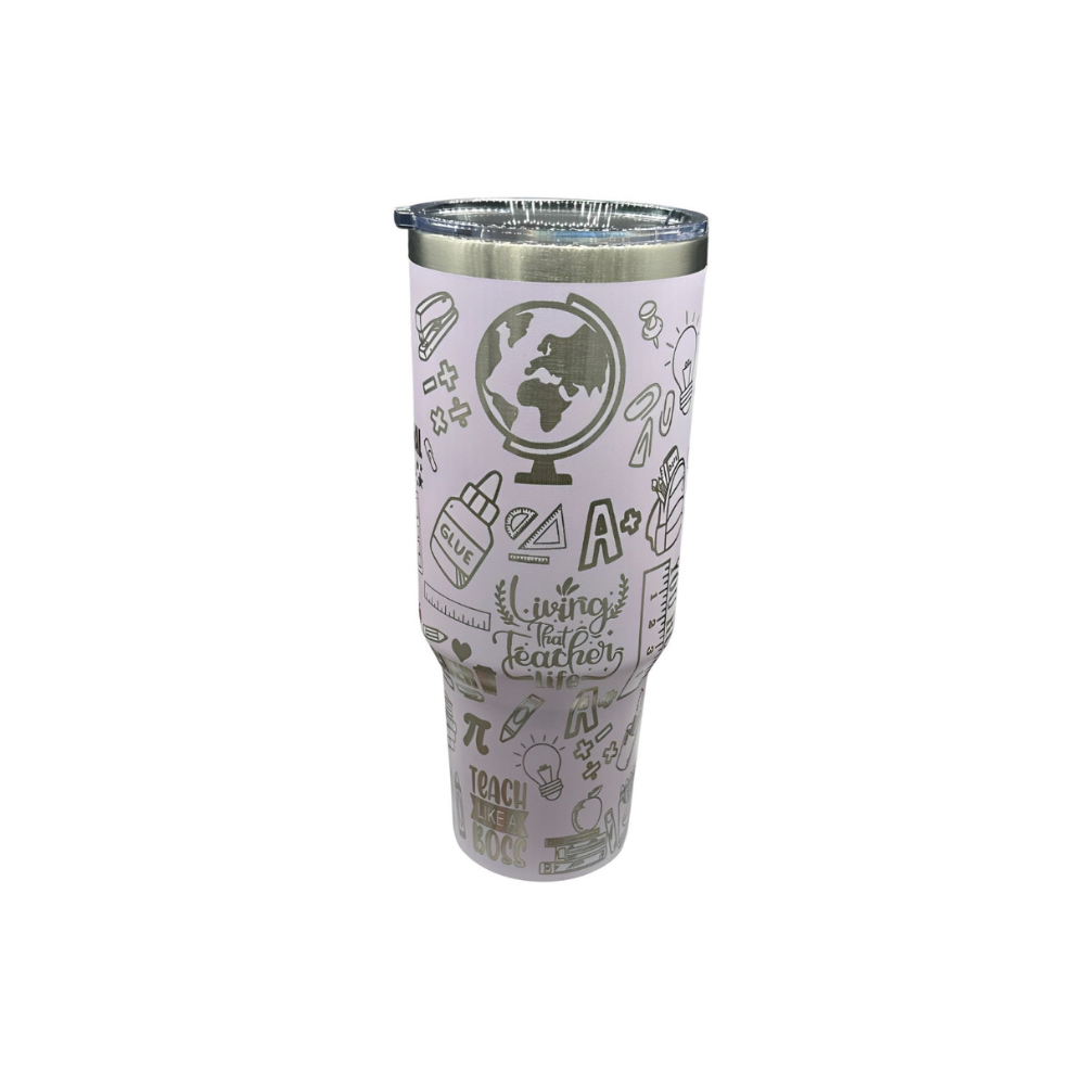 40oz Classroom Themed Tumbler-Wine and Whiskey Decanter