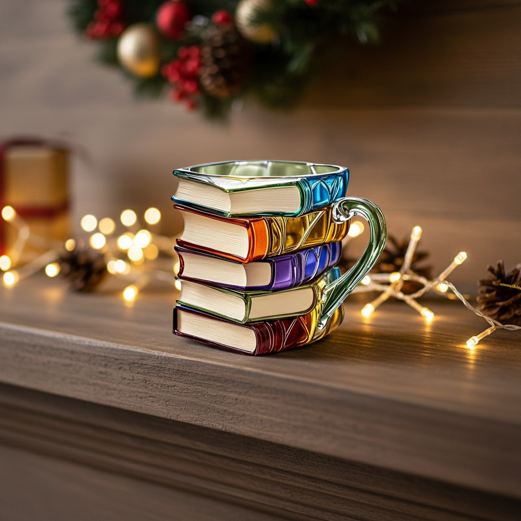 Unique 3D Christmas Book Mug For Holiday Present