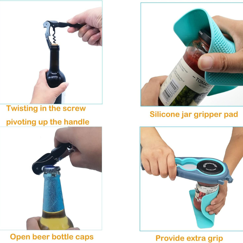 4 in 1 Multi Utility Style Opener Set For Bottles And Cans