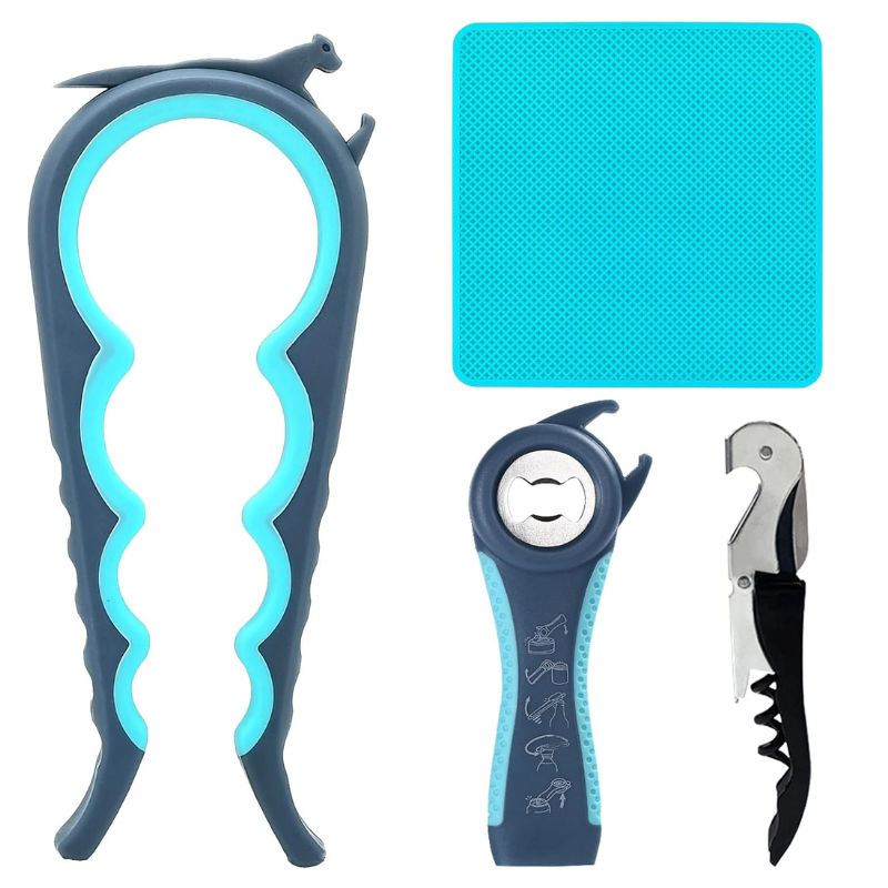 4 in 1 Multi Utility Style Opener Set For Bottles And Cans-Wine and Whiskey Decanter