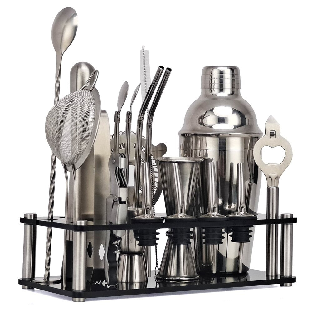 Stainless Steel Bar Set-Wine and Whiskey Decanter