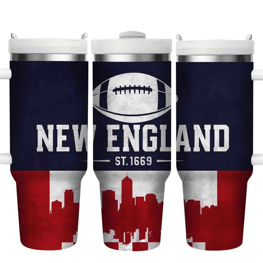 New England Football Vacuum Insulated Stainless Steel Tumbler