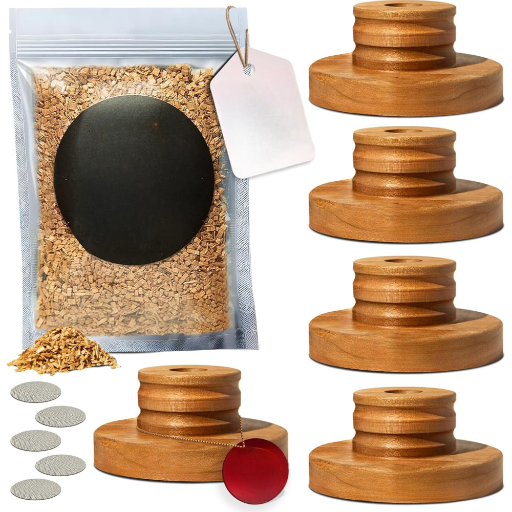 Old Fashioned Cocktail Smoker Kit With Wood Chips-Wine and Whiskey Decanter