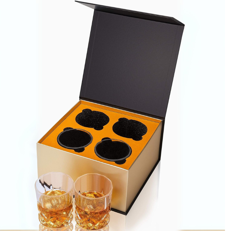 Pack of 4 Old Fashioned Whiskey Glasses For Classic Cocktails-Wine and Whiskey Decanter