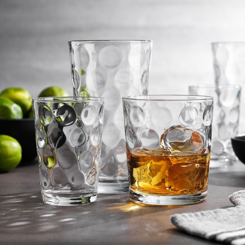 Pack OF 18 Minimalist Design Whiskey Glasses For Bourbon And Scotch-Wine and Whiskey Decanter