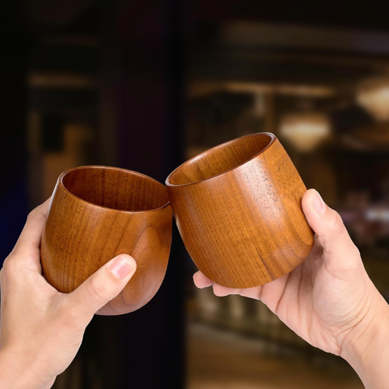 Pack OF 2 Wooden Bourbon Glasses Set For Whiskey Lovers-Wine and Whiskey Decanter