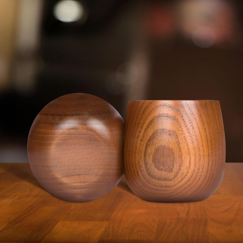 Pack OF 2 Wooden Bourbon Glasses Set For Whiskey Lovers-Wine and Whiskey Decanter