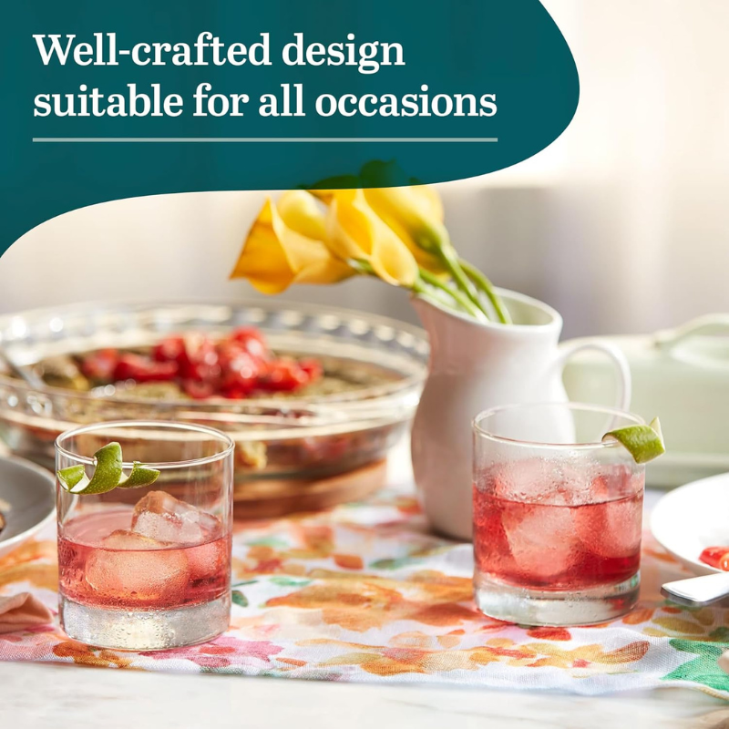 Pack OF 12 Classic Whiskey Glasses For Bourbon and Scotch-Wine and Whiskey Decanter