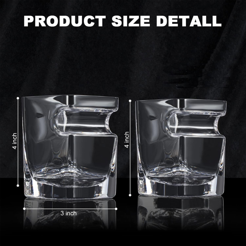 Pack OF 2 Cigar Holder Whiskey Glasses For Bourbon And Cocktails
