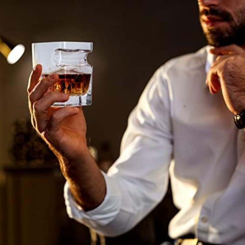 Pack OF 2 Cigar Holder Whiskey Glasses For Bourbon And Cocktails-Wine and Whiskey Decanter