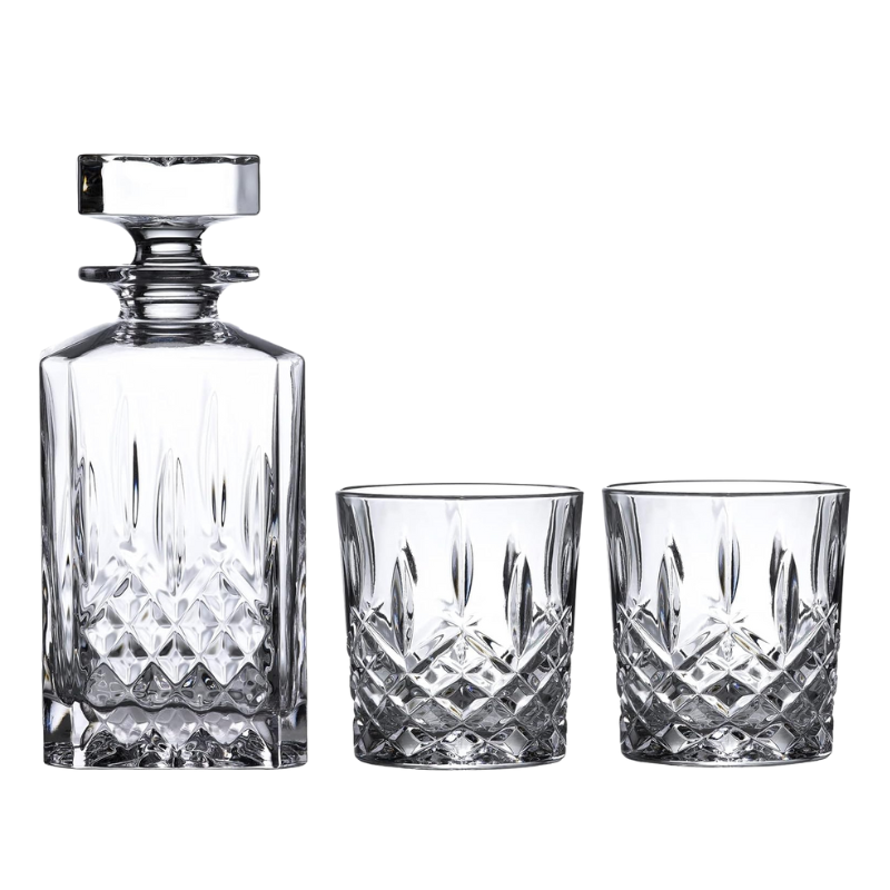 Pack OF 2 Minimalist Glasses And Decanter Set For Elegant Serving