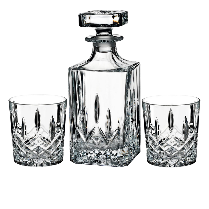 Pack OF 2 Minimalist Glasses And Decanter Set For Elegant Serving-Wine and Whiskey Decanter