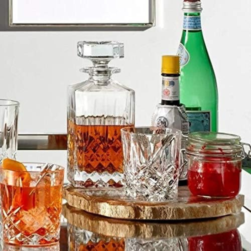 Pack OF 2 Minimalist Glasses And Decanter Set For Elegant Serving