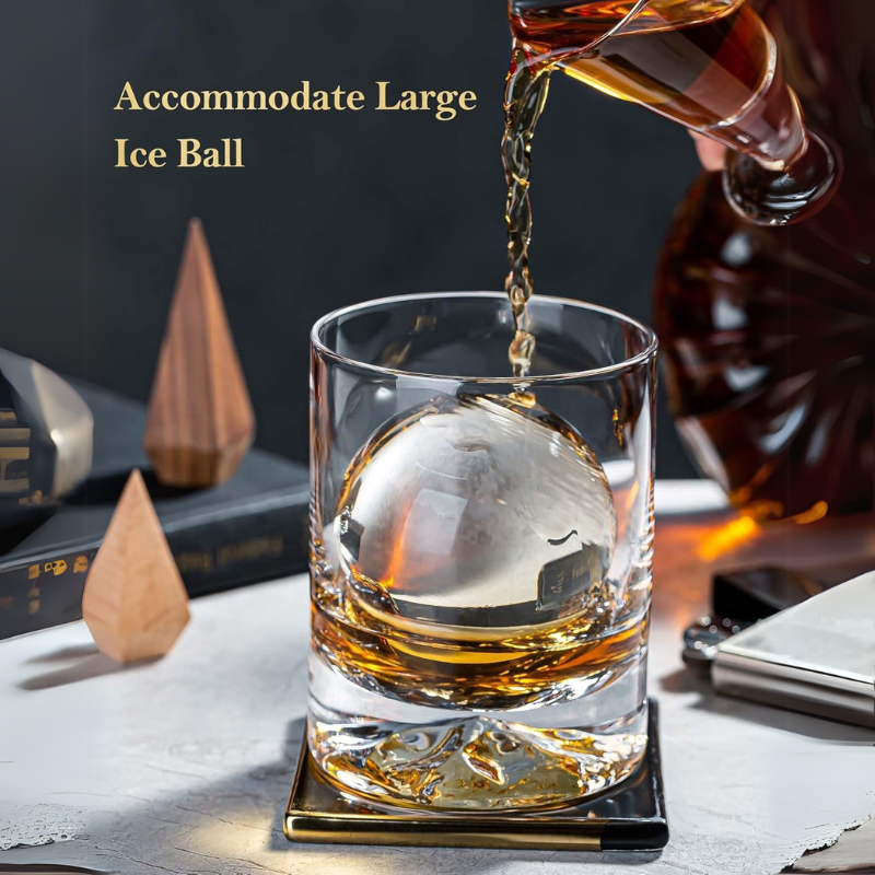 Pack OF 2 Lowball Whiskey Glasses For Bourbon and Scotch-Wine and Whiskey Decanter