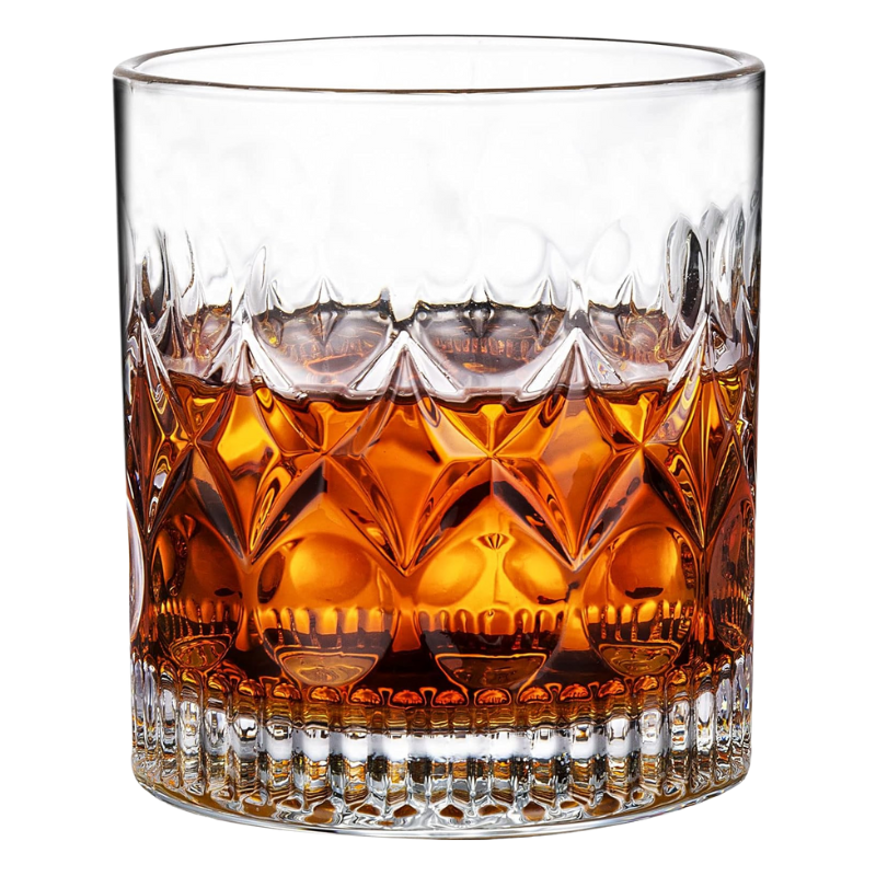 Pack OF 2 Spiral Design Whiskey Glasses For Parties And Bars-Wine and Whiskey Decanter